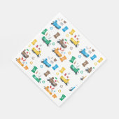 ごみカラフルトラックとビンのリサイクル スタンダードランチョンナプキン (角)