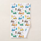 ごみカラフルトラックとビンのリサイクル バスタオルセット (ハンドタオル)