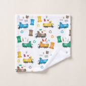 ごみカラフルトラックとビンのリサイクル バスタオルセット (ウォッシュタオル)