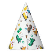 ごみカラフルトラックとビンのリサイクル パーティーハット (裏面)