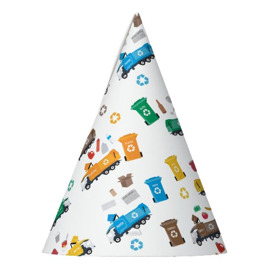 ごみカラフルトラックとビンのリサイクル パーティーハット (左)