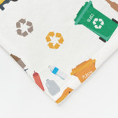 ごみカラフルトラックとビンのリサイクル フリースブランケット (角)