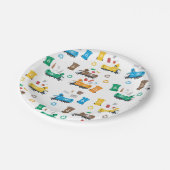 ごみカラフルトラックとビンのリサイクル ペーパープレート (アングル)