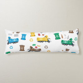 ごみカラフルトラックとビンのリサイクル ボディピロー