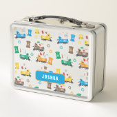 ごみカラフルトラックとビンのリサイクル メタルランチボックス (裏面)