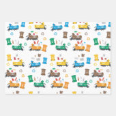 ごみカラフルトラックとビンのリサイクル ラッピングペーパーシート (正面)
