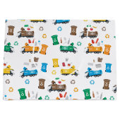 ごみカラフルトラックとビンのリサイクル ラージペーパーバッグ (正面)