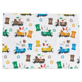 ごみカラフルトラックとビンのリサイクル ラージペーパーバッグ (裏面)