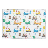 ごみカラフルトラックとビンのリサイクル 枕カバー (裏面)