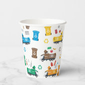 ごみカラフルトラックとビンのリサイクル 紙コップ (裏面)