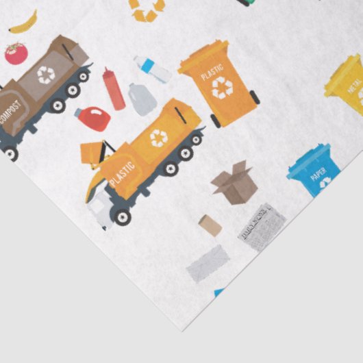 ごみカラフルトラックとビンのリサイクル 薄葉紙 (詳細)