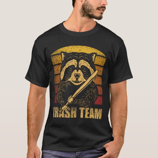 ごみチームパンダアライグマ動物ごみギャング Tシャツ (正面)