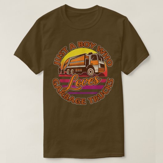 ごみトラックが大好きな少年 – Garbage Truc Tシャツ (デザイン正面)