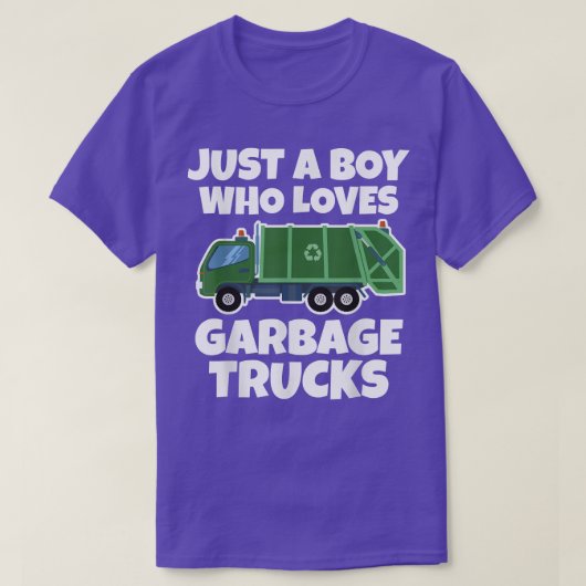 ごみトラックが大好きな少年 Tシャツ (デザイン正面)