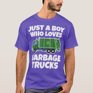ごみトラックが大好きな少年 Tシャツ