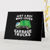ごみトラックが大好きな男の子 カード (黄色い花)