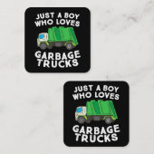 ごみトラックが大好きな男の子 スクエア名刺 (正面/裏面)