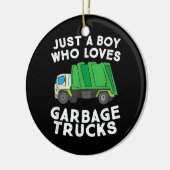 ごみトラックが大好きな男の子 セラミックオーナメント (左)