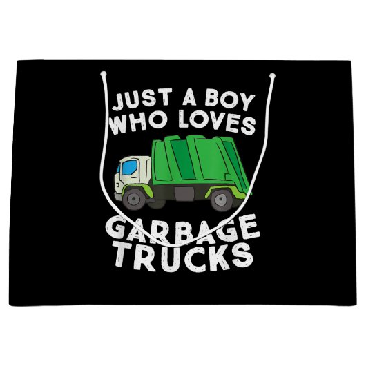 ごみトラックが大好きな男の子 ラージペーパーバッグ (正面)