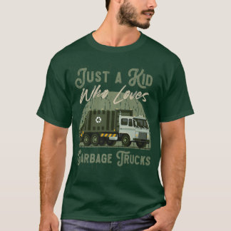 ごみトラックが大好きな、かわいい子 Tシャツ