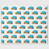 ごみトラックとゴミ箱の子供 ラッピングペーパー (フラット)