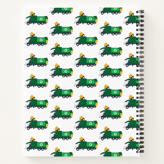 ごみトラックのキッズモノグラムスクールのリサイクル ノートブック (裏面)