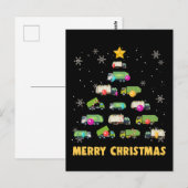 ごみトラックのクリスマスツリー少年トラック ポストカード (正面/裏面)