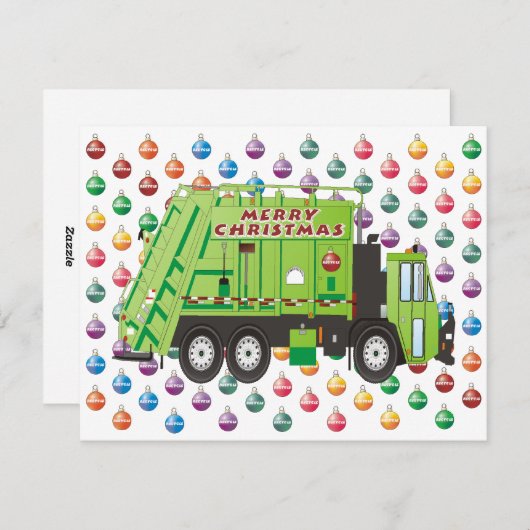 ごみトラックのクリスマス シーズンカード (正面/裏面)
