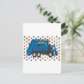 ごみトラックのクリスマス シーズンポストカード (スタンド正面)