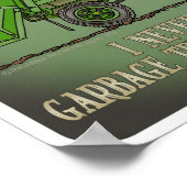 ごみトラックのグリーンオペレータ引用文ポスター ポスター (角)