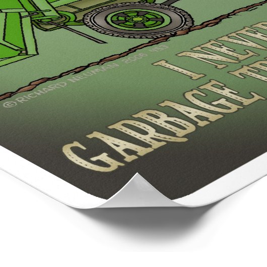 ごみトラックのグリーンオペレータ引用文ポスター ポスター (角)