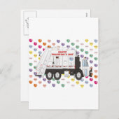 ごみトラックのバレンタイン シーズンポストカード (正面/裏面)