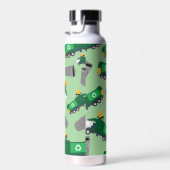 ごみトラックのパターン少年の名前のリサイクル ウォーターボトル (右面)