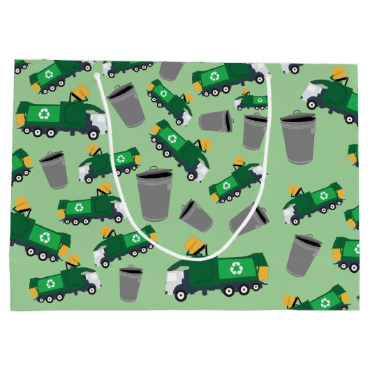 ごみトラックのリサイクルのパターン ラージペーパーバッグ (裏面)