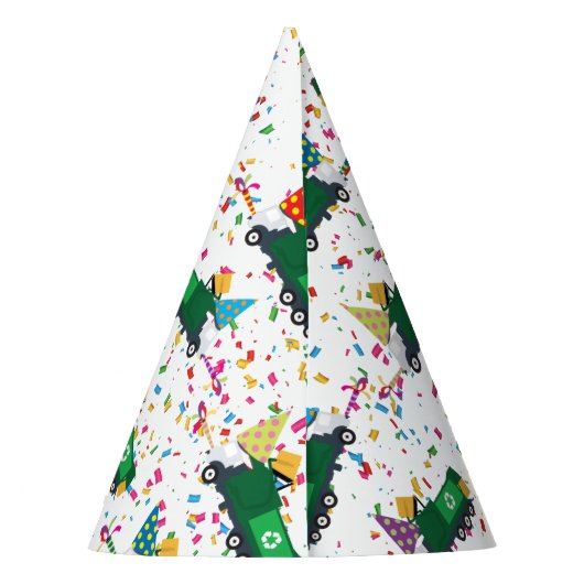 ごみトラックのリサイクルパーティーパターン パーティーハット (裏面)