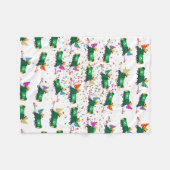 ごみトラックのリサイクルパーティーパターン フリースブランケット (正面(横))