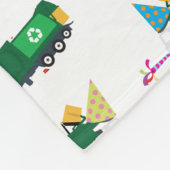 ごみトラックのリサイクルパーティーパターン フリースブランケット (角)