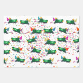 ごみトラックのリサイクルパーティーパターン ラッピングペーパーシート (正面2)