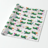 ごみトラックのリサイクルパーティーパターン ラッピングペーパー (アンロールド)
