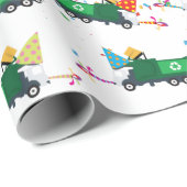 ごみトラックのリサイクルパーティーパターン ラッピングペーパー (ロールコーナー)