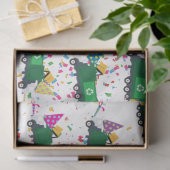 ごみトラックのリサイクルパーティーパターン 薄葉紙 (ギフト)