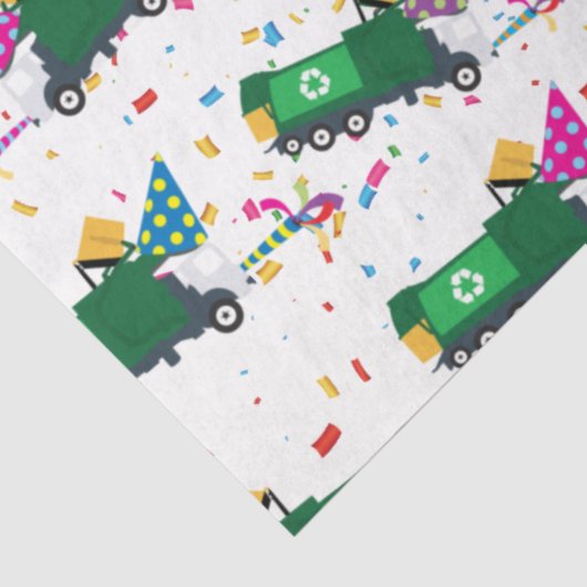 ごみトラックのリサイクルパーティーパターン 薄葉紙 (詳細)