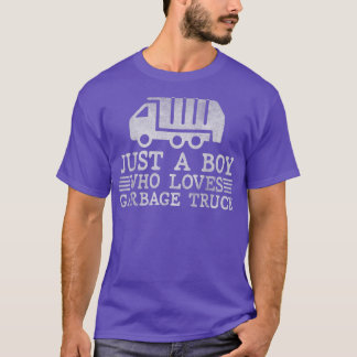 ごみトラックの幼児トラックが大好きな少年 Tシャツ