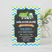 ごみトラックの誕生日パーティーの招待 招待状 (スタンド正面)