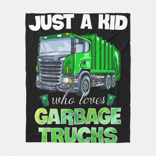 ごみトラックの贈り物が大好きな子どもおもしろいだ フリースブランケット (正面)