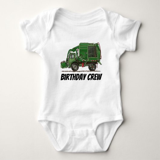 ごみトラックのTシャツ ベビーボディスーツ (正面)