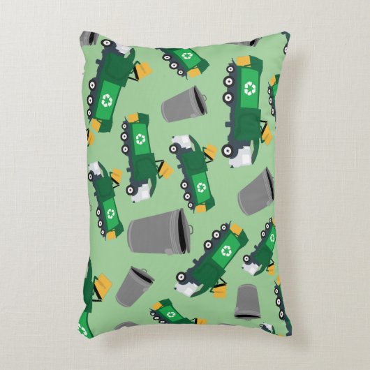 ごみトラックパターンのリサイクル アクセントクッション (正面(垂直))