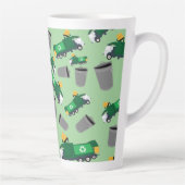 ごみトラックパターンのリサイクル カフェラテマグ (右)