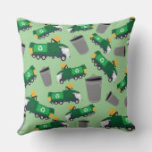 ごみトラックパターンのリサイクル クッション (裏面)