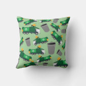 ごみトラックパターンのリサイクル クッション (裏面)